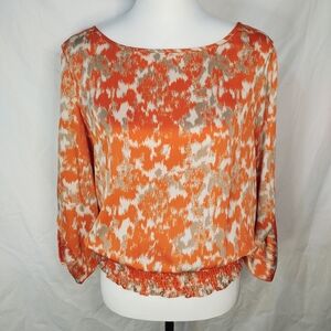 Michael Kors Smocked Hemline Blouse Sz M